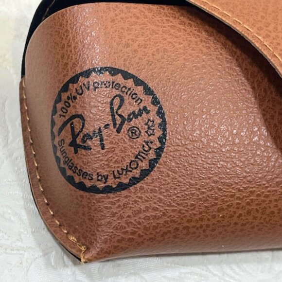 NEW Ray-Ban Sunglasses Soft Leather Brown Case 6.7" - Picture 8 of 14